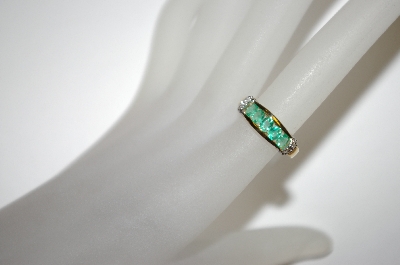 +MBA #21-199  14K Yellow Gold Emerald & Diamond Ring