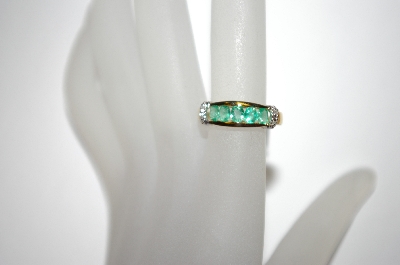+MBA #21-199  14K Yellow Gold Emerald & Diamond Ring