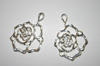 +MBA #21-379  Large Sterling Rose Earrings