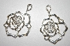 +MBA #21-379  Large Sterling Rose Earrings
