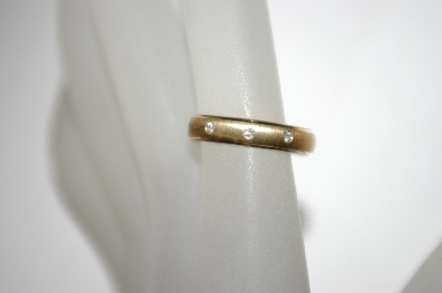 "SOLD"  MBA #21-316  14K Yellow Gold Diamond Accent Silk Fit Ring