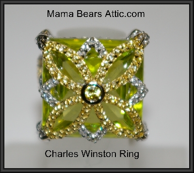 +MBA #21-399  Charles Winston Pave Canary & Clear CZ Ring