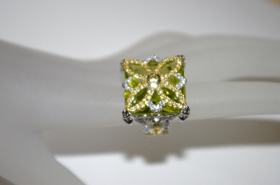 +MBA #21-399  Charles Winston Pave Canary & Clear CZ Ring