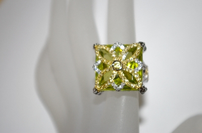 +MBA #21-399  Charles Winston Pave Canary & Clear CZ Ring