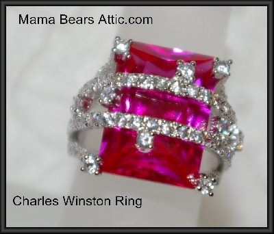 +MBA #21-097  Charles Winston Created Pink Sapphire & CZ Ring