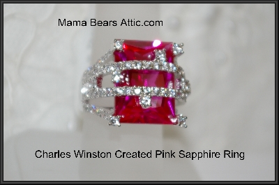 +MBA #21-097  Charles Winston Created Pink Sapphire & CZ Ring