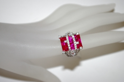 +MBA #21-097  Charles Winston Created Pink Sapphire & CZ Ring
