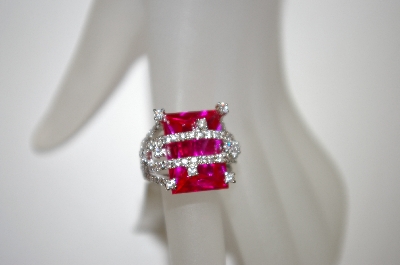 +MBA #21-097  Charles Winston Created Pink Sapphire & CZ Ring
