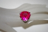 +MBA #21-139  Charles Winston Heart Cut Created Pink Sapphire & CZ Ring