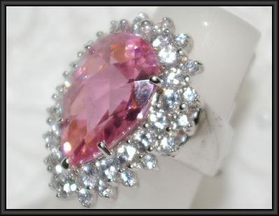 +MBA #21-111 Charles Winston Pink & Clear CZ Dazzle Ring