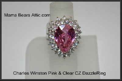 +MBA #21-111 Charles Winston Pink & Clear CZ Dazzle Ring