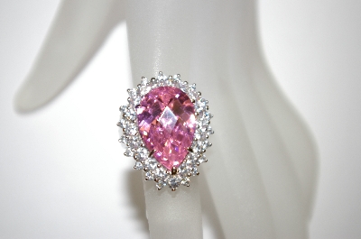 +MBA #21-111 Charles Winston Pink & Clear CZ Dazzle Ring