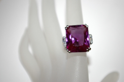 +MBA #21-144  Charles Winston Created Purple Sapphire & Clear CZ Ring