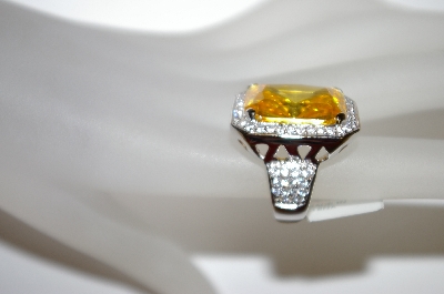 +MBA #21-131  Charles Winston Canary Octagon Cut CZ Ring