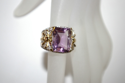 +MBA #21-106  "Platinum/18K Amethyst Dragonfly Ring