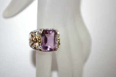 +MBA #21-106  "Platinum/18K Amethyst Dragonfly Ring