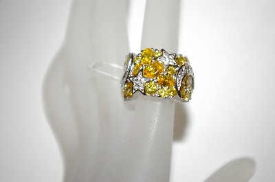 +MBA #21-135  Platinum/Sterling Moon & Stars Ring