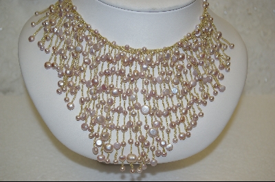 + 14k Yellow Gold Threaded Pale Pink  Freshwated Pearl 3 Piece Set