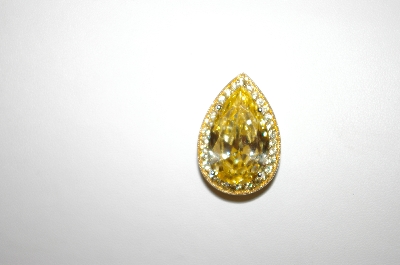 +MBA #21-165  Designer Made Pear Cut CZ Pendant & Earring Set