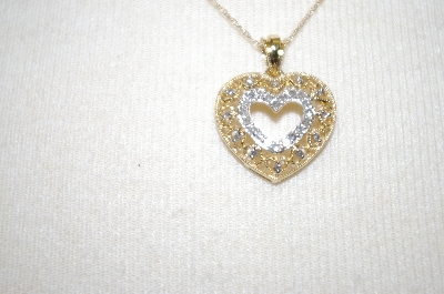 +MBA #21-225    14K Yellow Gold Diamond Heart Pendant With 16" Chain