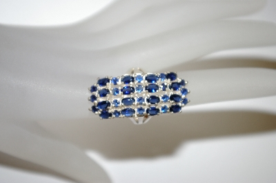 +MBA #21-158  35 Stone Blue Sapphire Sterling Ring