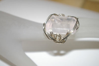 +MBA #21-103  Fancy Wire Wraped Rose Quartz Ring
