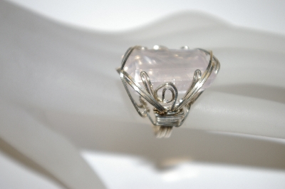 +MBA #21-103  Fancy Wire Wraped Rose Quartz Ring