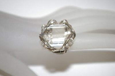 +MBA #21-120  Fancy Wire Wraped Clear Quartz Ring