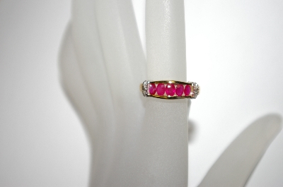 +MBA #21-150  14K Yellow Gold Ruby & Diamond Ring