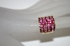 +MBA #21-345  14K Gold Plated Sterling  Created Pink Sapphire Tonal Ring
