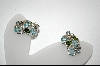 +Aquamarine,Zircon & Chrome Diopside Platinum /Sterling Earrings 