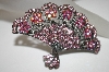 MBA #21-543  "Kirks Folly Pink Crystal Fan Pin/Pendant