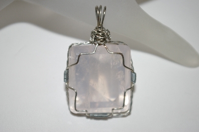 +MBA #21-242  Large Wire Wraped Rose Quartz Pendant