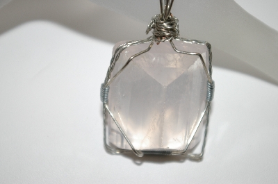 +MBA #21-242  Large Wire Wraped Rose Quartz Pendant