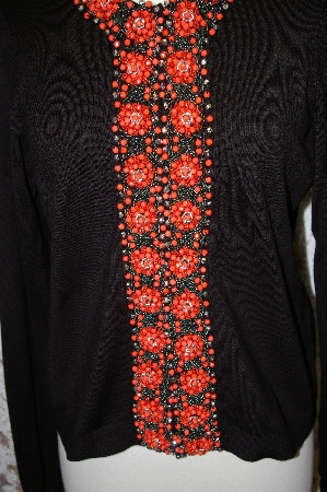 +MBA #16-029  "Victor Costa Beaded Border Cardigan