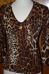 +MBA #23-473  "Designer Elizabeth New York Hand Embelished Animal Print Sweater
