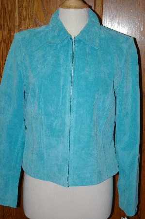 +MBA #23-492   "Designer Yvonne Marie Turquoise Blue Suede Jacket
