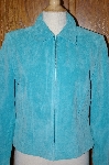 +MBA #23-492   "Designer Yvonne Marie Turquoise Blue Suede Jacket