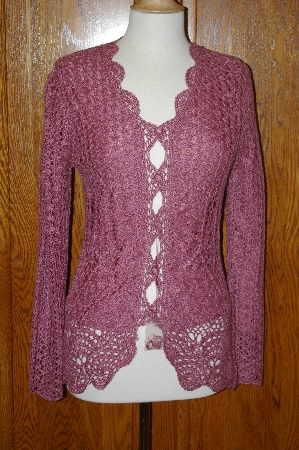 +MBA #23-431  "Spiegel Rose Pink Crochet Cardigan