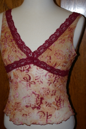 +MBA #24-320  "AM BM Sheer Tank With Lace Trim