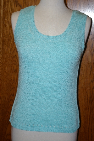 +MBA #24-496  "Coldwater Creek Turquoise Blue 2 Piece Shell & Sweater Set