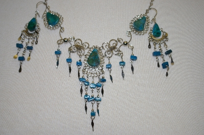 "SOLD"  MBA #24-097  Peruvian Turquoise Necklace & Matching Earrings