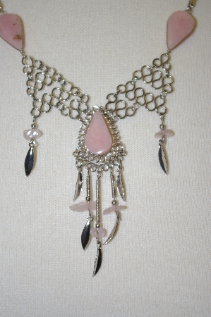 +MBA #24-091  Peruvian Pink Opal Necklace & Matching Earrings