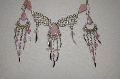 +MBA #24-091  Peruvian Pink Opal Necklace & Matching Earrings
