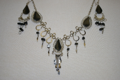 +MBA #24-015  Peruvian Black Onyx Necklace & Matching Earrings