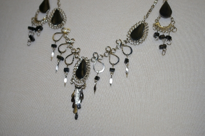 +MBA #24-015  Peruvian Black Onyx Necklace & Matching Earrings