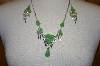 +MBA #24-031  Peruvian Green Jade Necklace & Matching Earrings