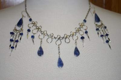 +MBA #24-007  Peruvian Blue Sodalita Necklace & Earrings