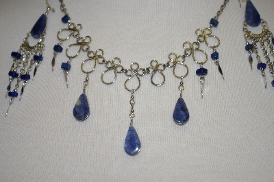 +MBA #24-007  Peruvian Blue Sodalita Necklace & Earrings