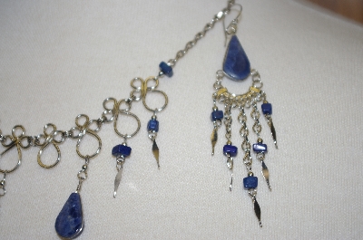 +MBA #24-007  Peruvian Blue Sodalita Necklace & Earrings